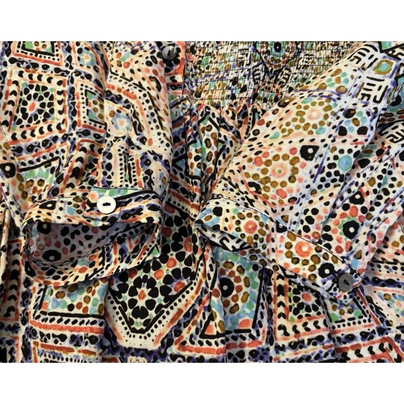 MAEVE Anthropologie Tiled Amethyst Mini Dress XS Petite Smocked Long Sleeve Boho - Picture 9 of 15